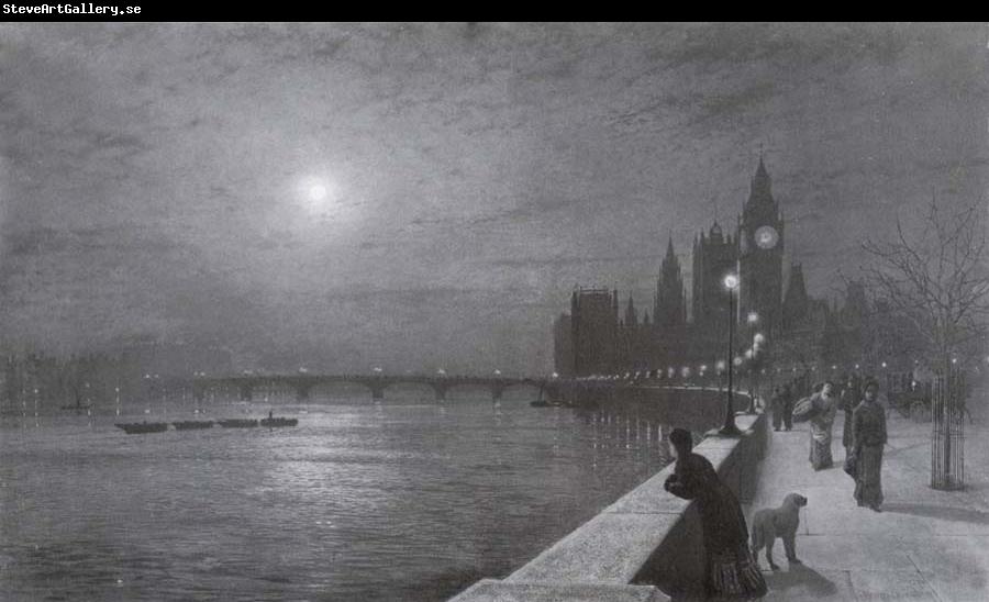 Atkinson Grimshaw Reflections on the Thames Westminster